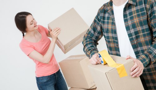 Packed boxes and furniture ready for man and van transport in Sanderstead