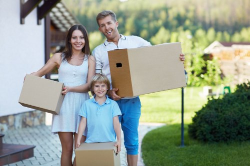 House removals preparation in Sanderstead with packed moving boxes