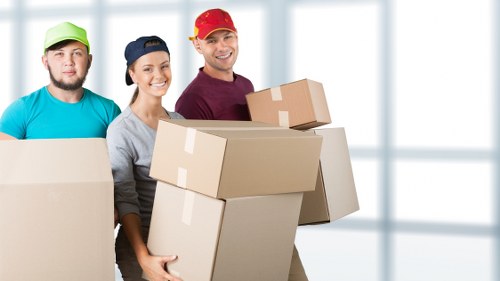 Neatly packed sofas and tables in local storage