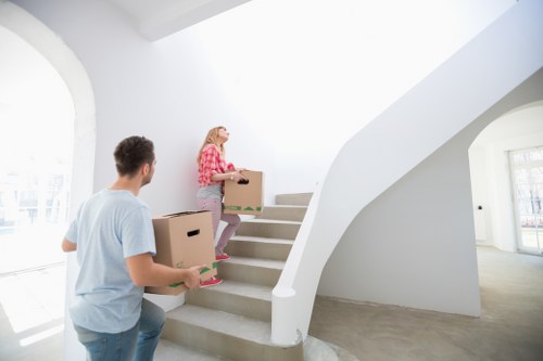 Organised storage unit in Sanderstead with packed household items
