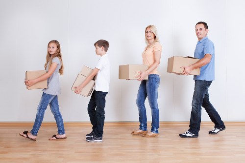 Packed moving boxes ready for removals in Sanderstead
